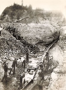 North Columbia, California mining crew working